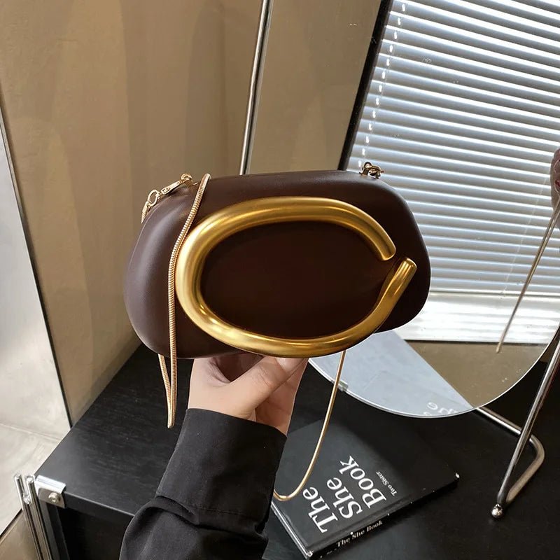 Nouvelle pochette poignée en métal Design sac de soirée boîte ronde - FoytiShop
