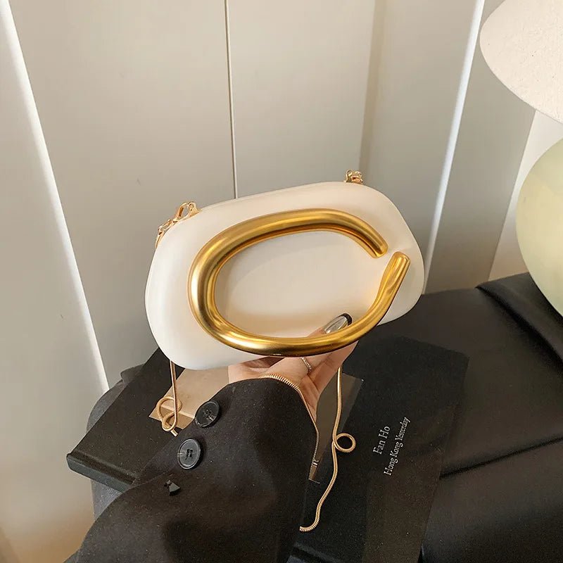 Nouvelle pochette poignée en métal Design sac de soirée boîte ronde - FoytiShop