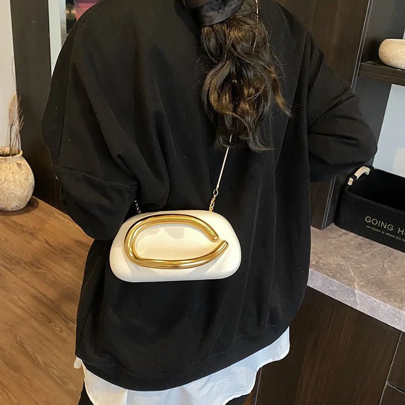 Nouvelle pochette poignée en métal Design sac de soirée boîte ronde - FoytiShop