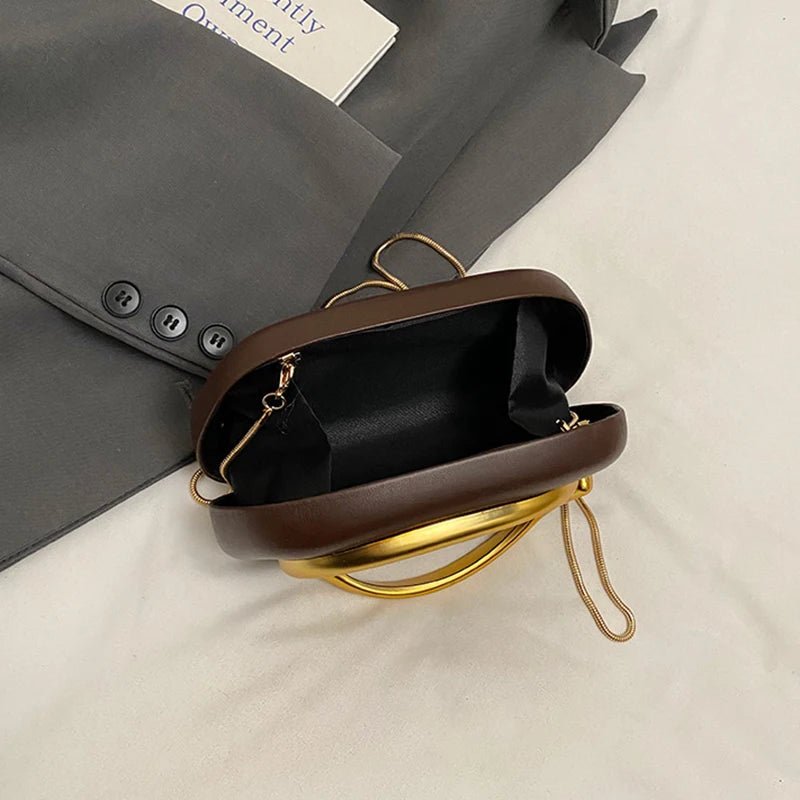 Nouvelle pochette poignée en métal Design sac de soirée boîte ronde - FoytiShop