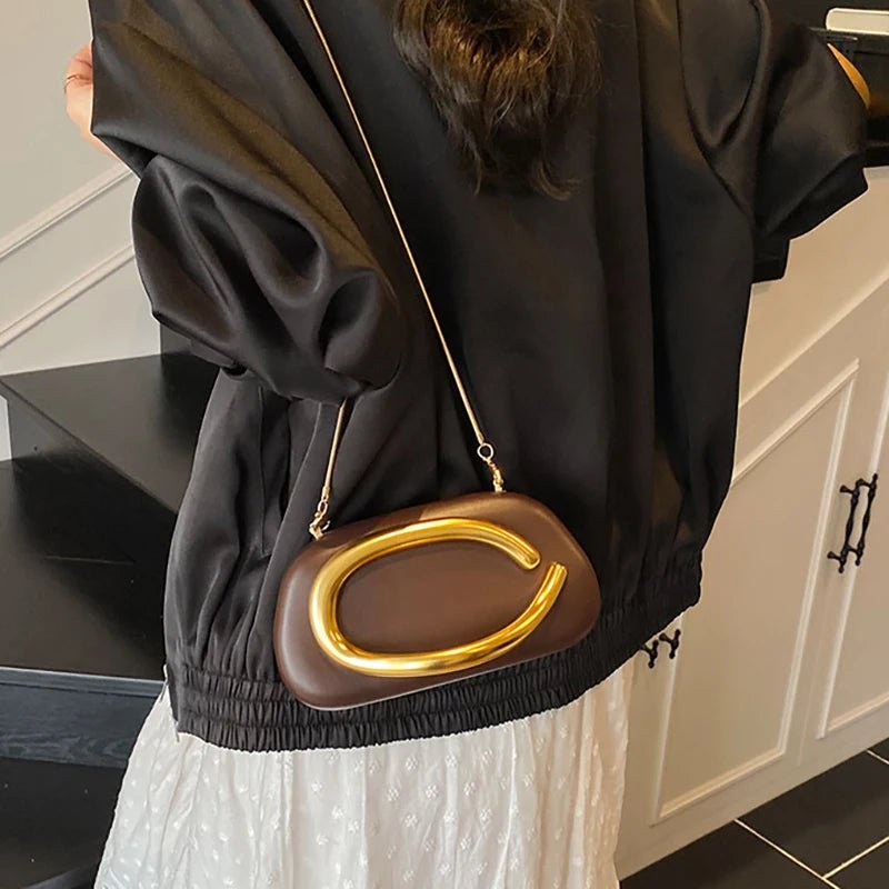 Nouvelle pochette poignée en métal Design sac de soirée boîte ronde - FoytiShop