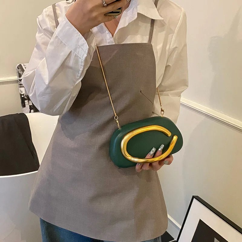Nouvelle pochette poignée en métal Design sac de soirée boîte ronde - FoytiShop