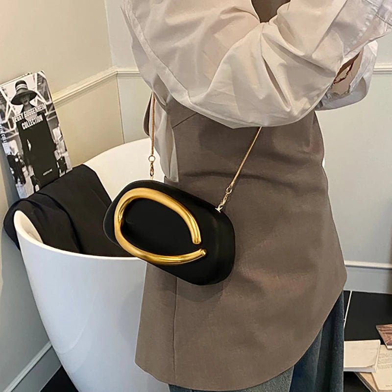 Nouvelle pochette poignée en métal Design sac de soirée boîte ronde - FoytiShop
