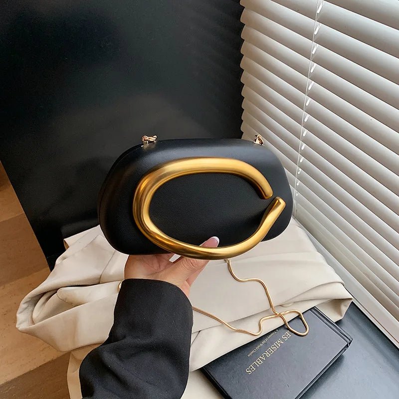 Nouvelle pochette poignée en métal Design sac de soirée boîte ronde - FoytiShop
