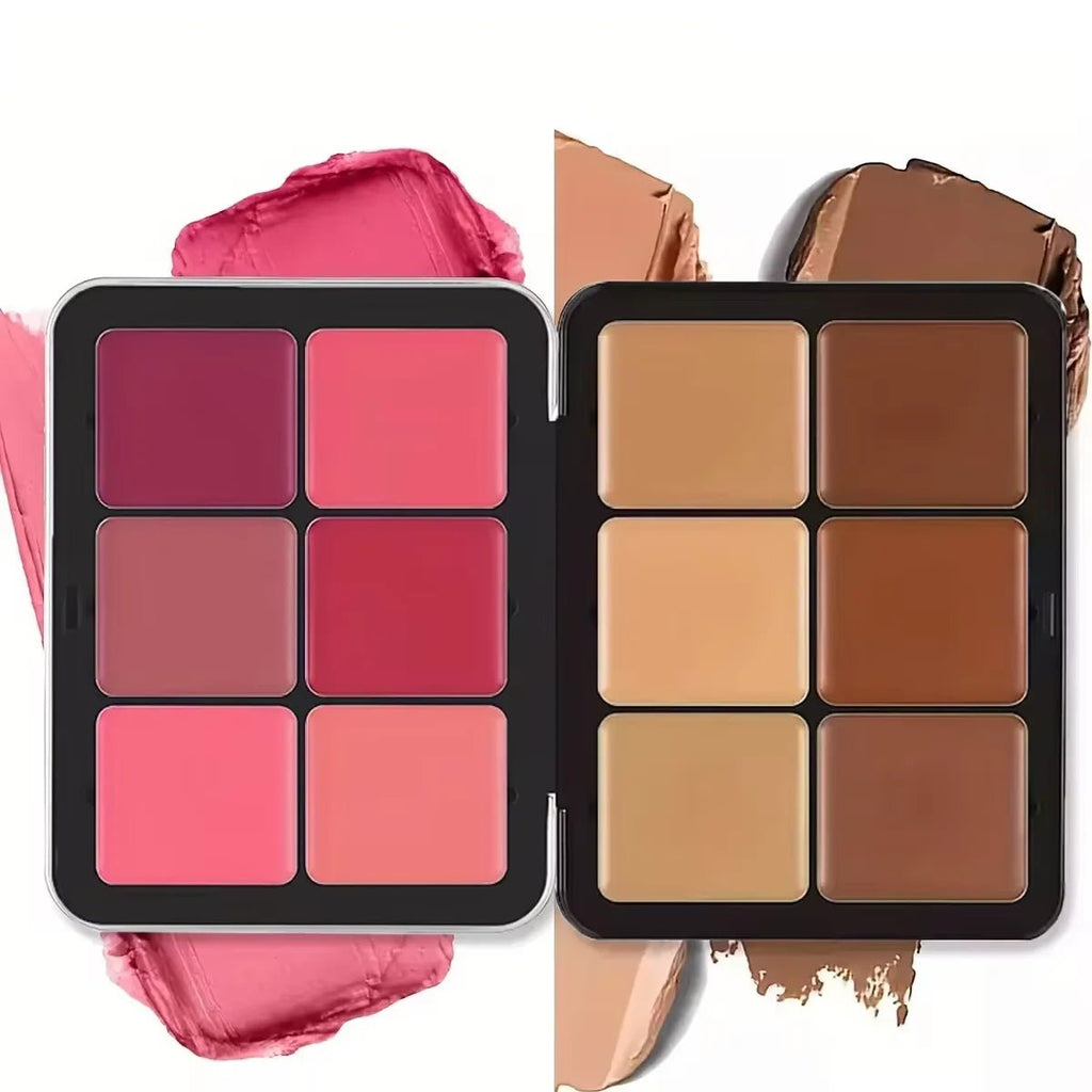 Palette correcteur, blush & contour 12 couleurs – Mat & surbrillance - FoytiShop
