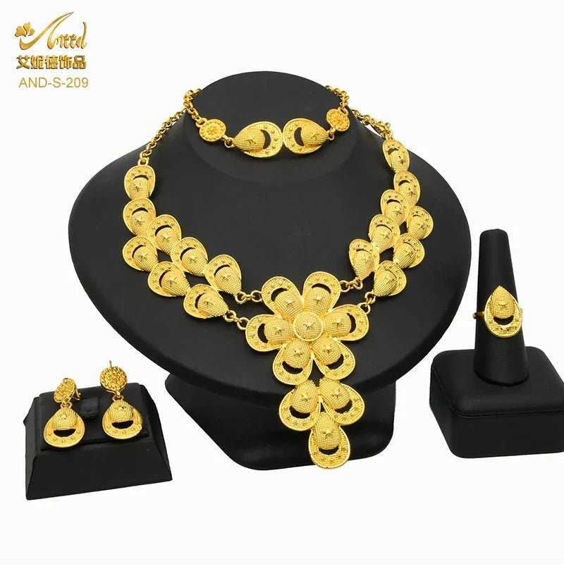 Parure Dorée Nuit Élégante — Collier & Boucles - FoytiShop