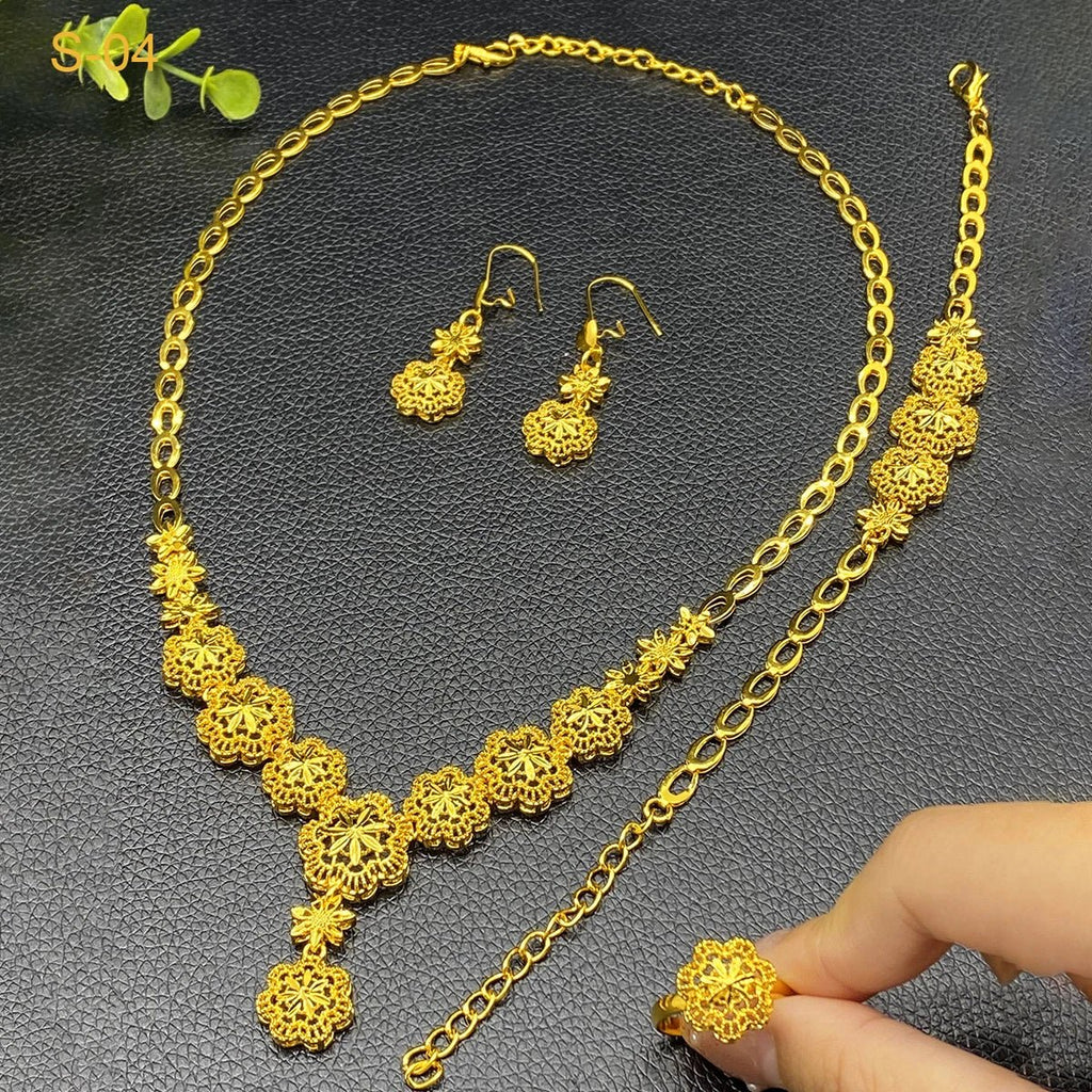 Parure Dorée Nuit Élégante — Collier & Boucles - FoytiShop
