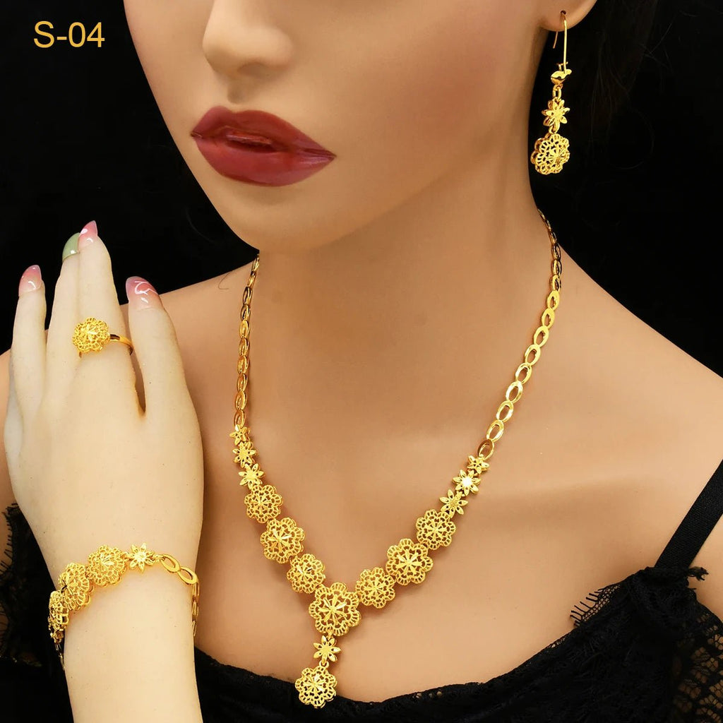 Parure Dorée Nuit Élégante — Collier & Boucles - FoytiShop