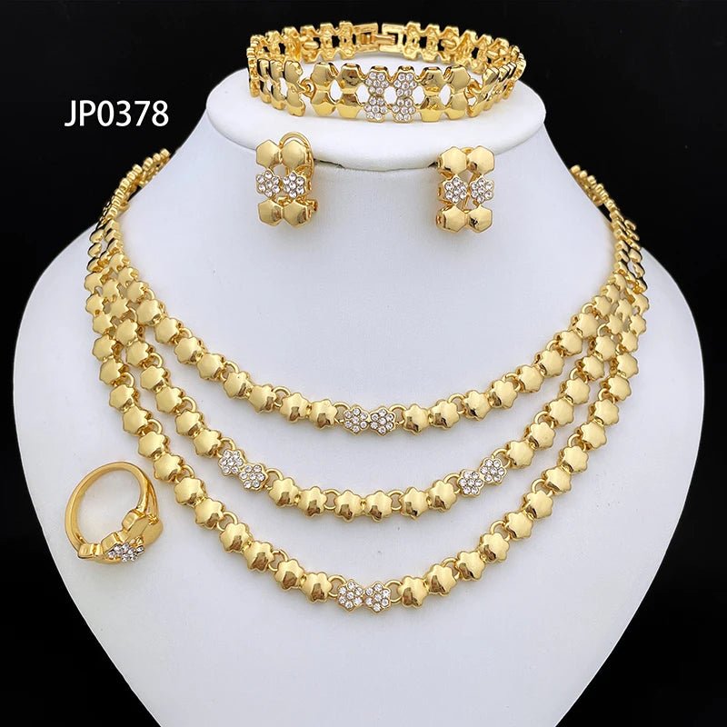 Parure Dorée Royale — Collier & Boucles Prestige - FoytiShop