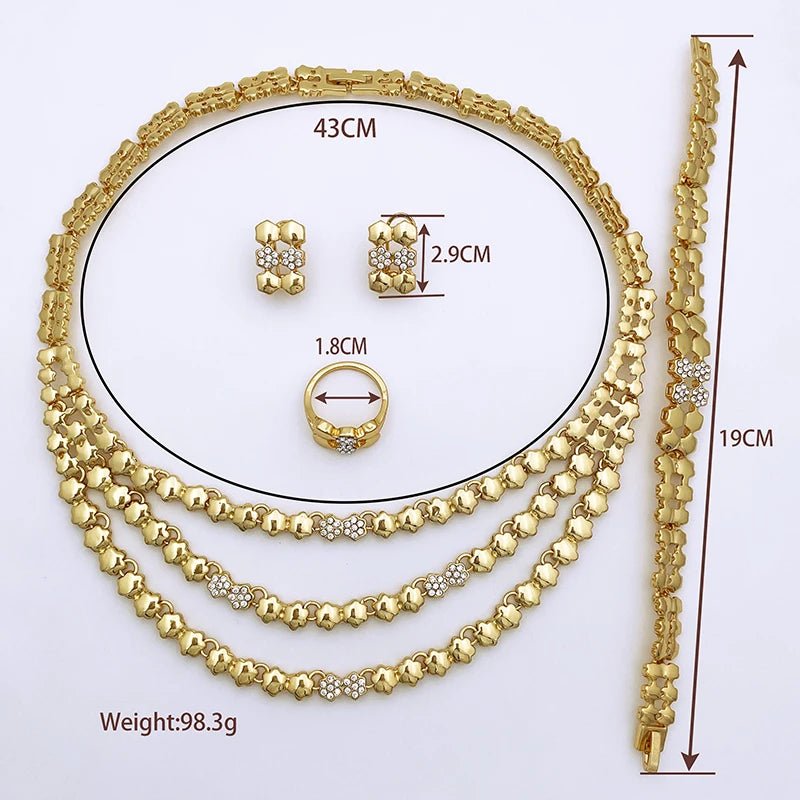 Parure Dorée Royale — Collier & Boucles Prestige - FoytiShop