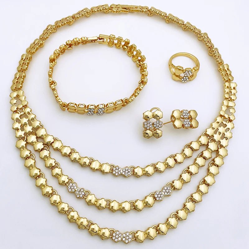 Parure Dorée Royale — Collier & Boucles Prestige - FoytiShop