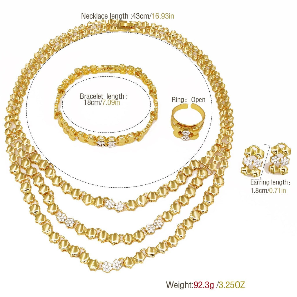 Parure Dorée Royale — Collier & Boucles Prestige - FoytiShop