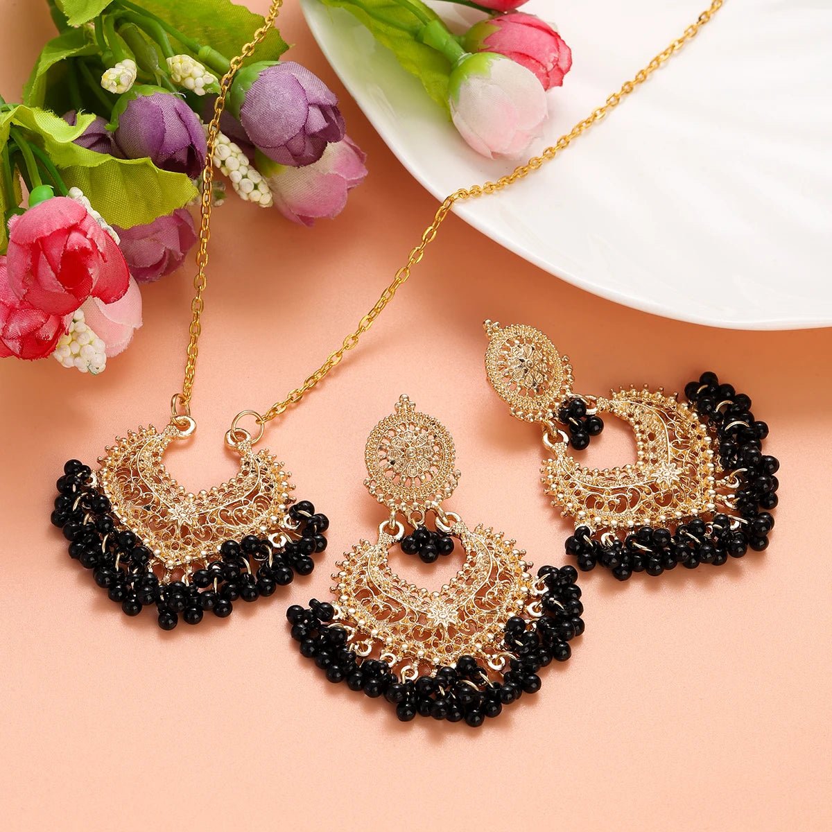 Parure Fleur Dorée — Collier & Boucles Délicates - FoytiShop