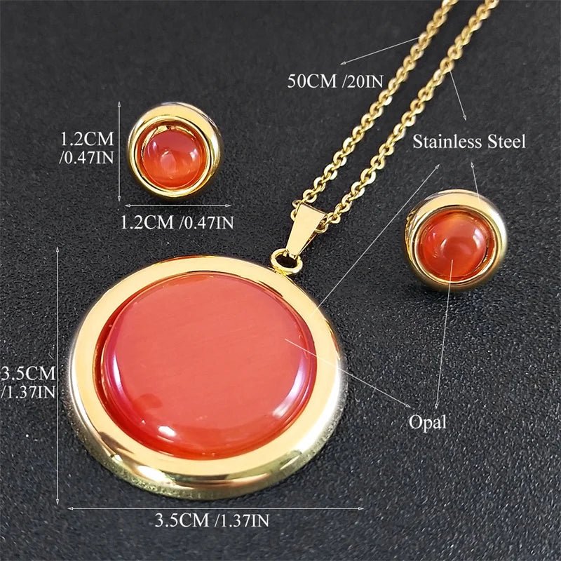 Parure Pierre Rouge — Collier & Boucles Élégance - FoytiShop