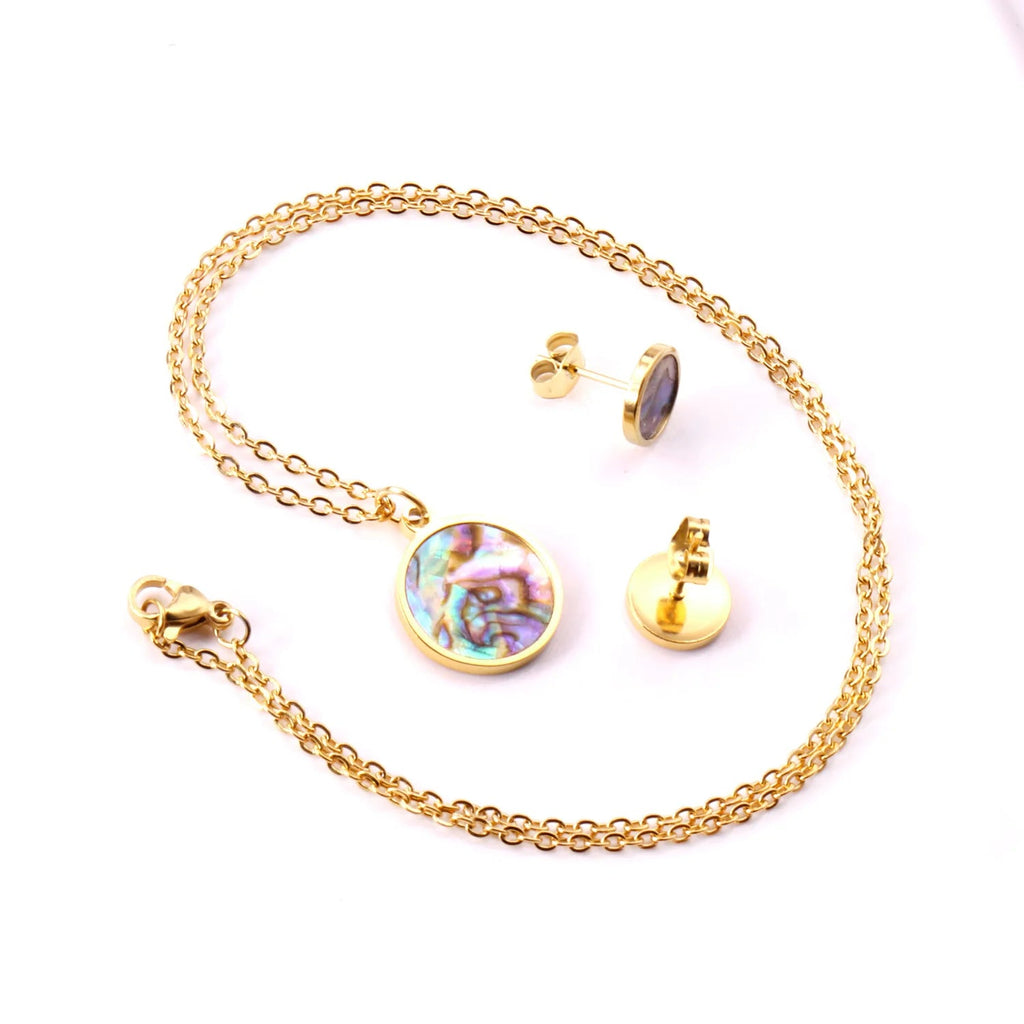 Parure Pierres Colorées — Collier & Boucles Élégance - FoytiShop