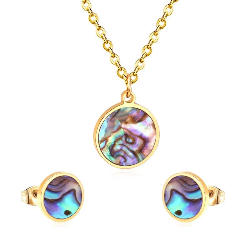 Parure Pierres Colorées — Collier & Boucles Élégance - FoytiShop