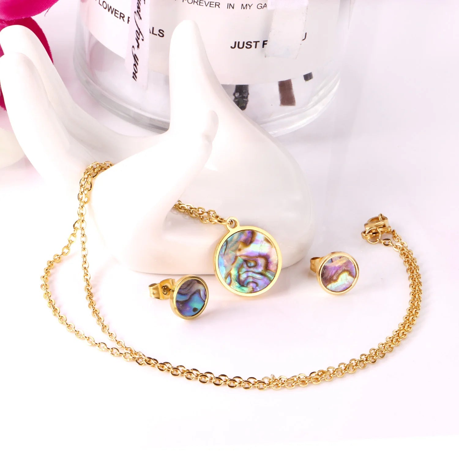 Parure Pierres Colorées — Collier & Boucles Élégance - FoytiShop