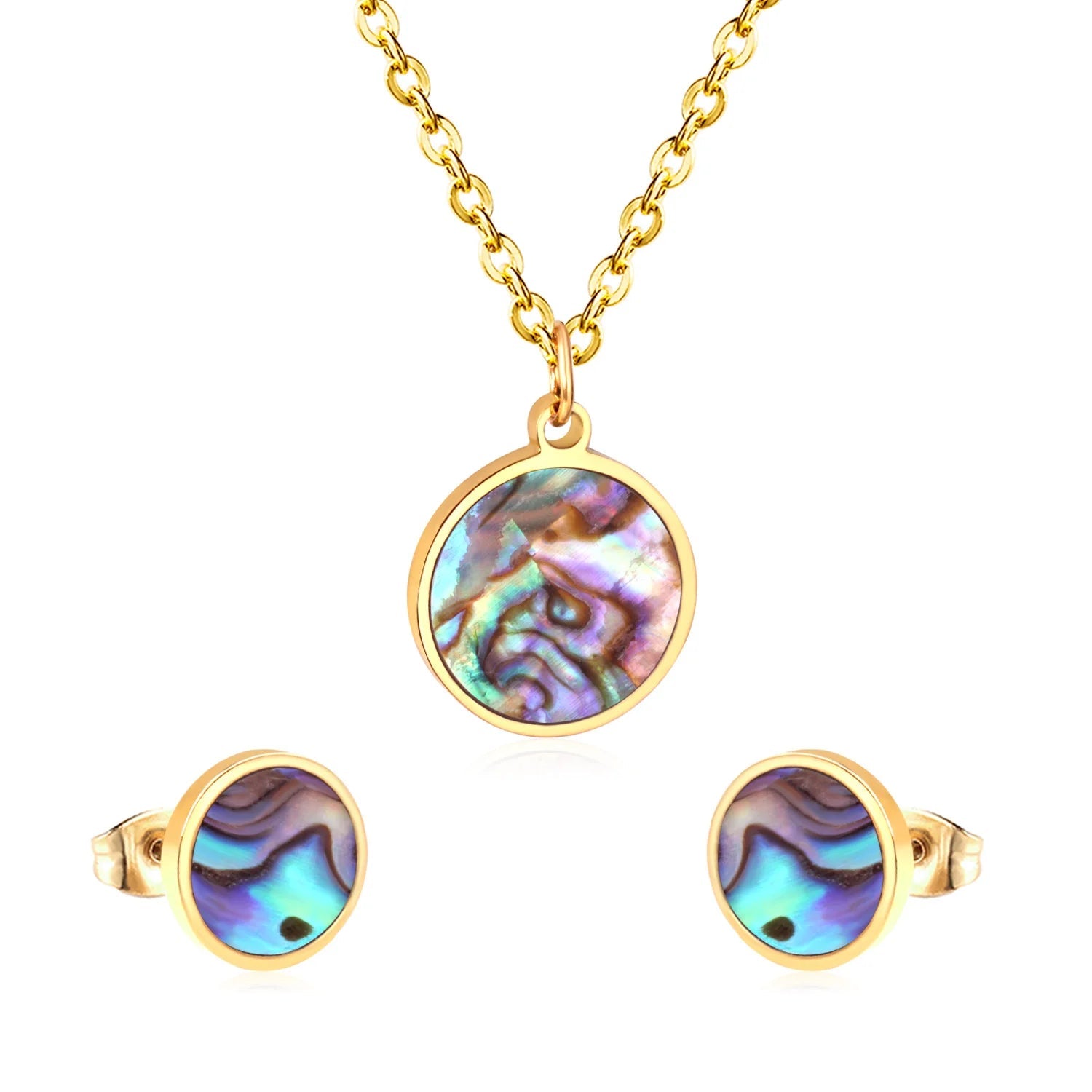 Parure Pierres Colorées — Collier & Boucles Élégance - FoytiShop