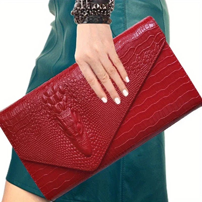 Pochette élégante pour femme, grande capacité, sac à bandoulière imprimé crocodile - FoytiShop