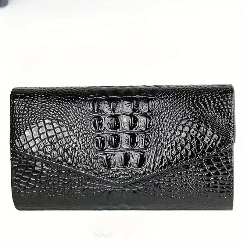 Pochette élégante pour femme, grande capacité, sac à bandoulière imprimé crocodile - FoytiShop