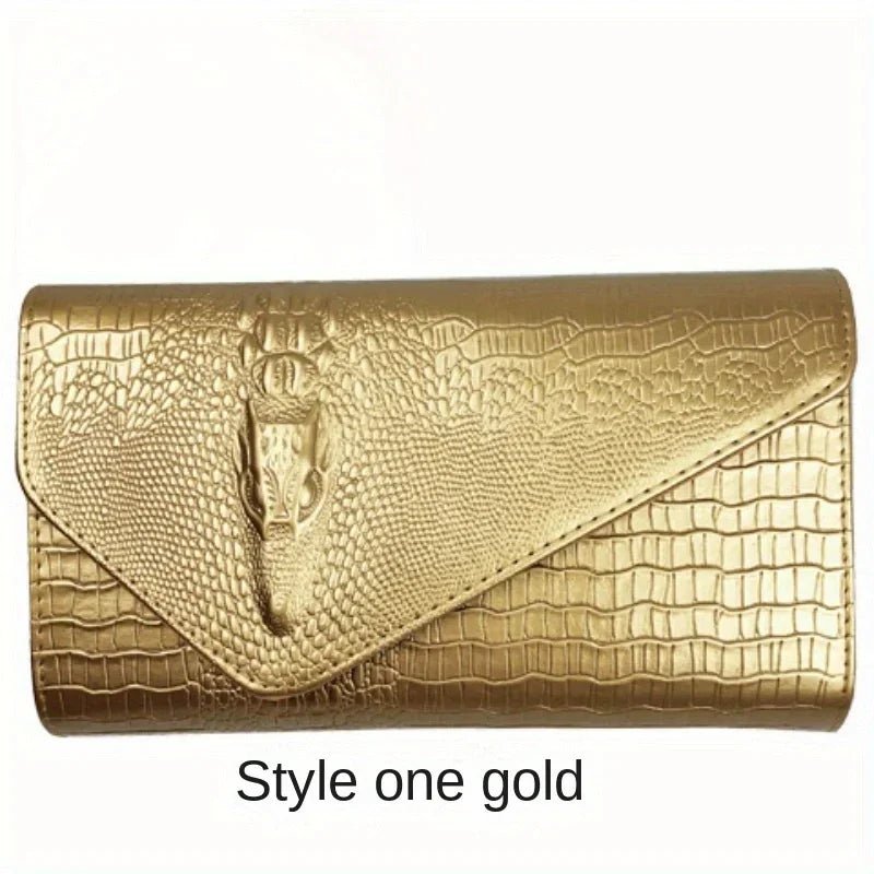 Pochette élégante pour femme, grande capacité, sac à bandoulière imprimé crocodile - FoytiShop