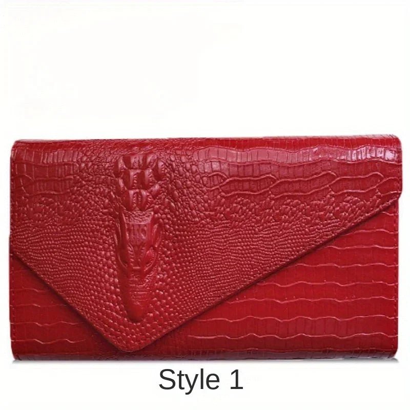 Pochette élégante pour femme, grande capacité, sac à bandoulière imprimé crocodile - FoytiShop