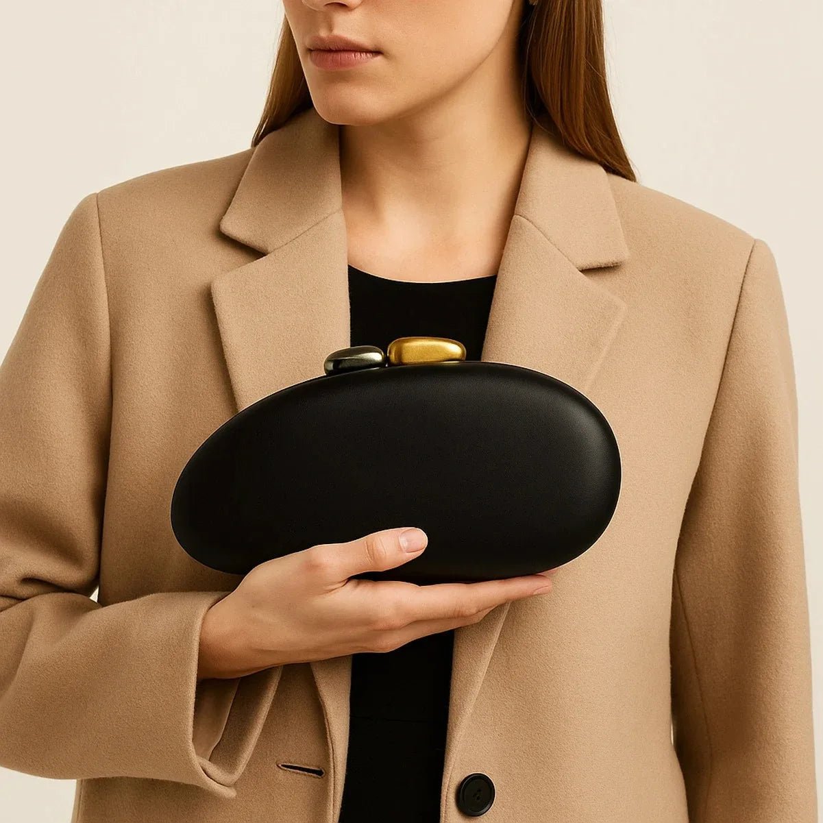 Pochette en forme de coquille de styliste avec chaîne de fermeture métallique - FoytiShop