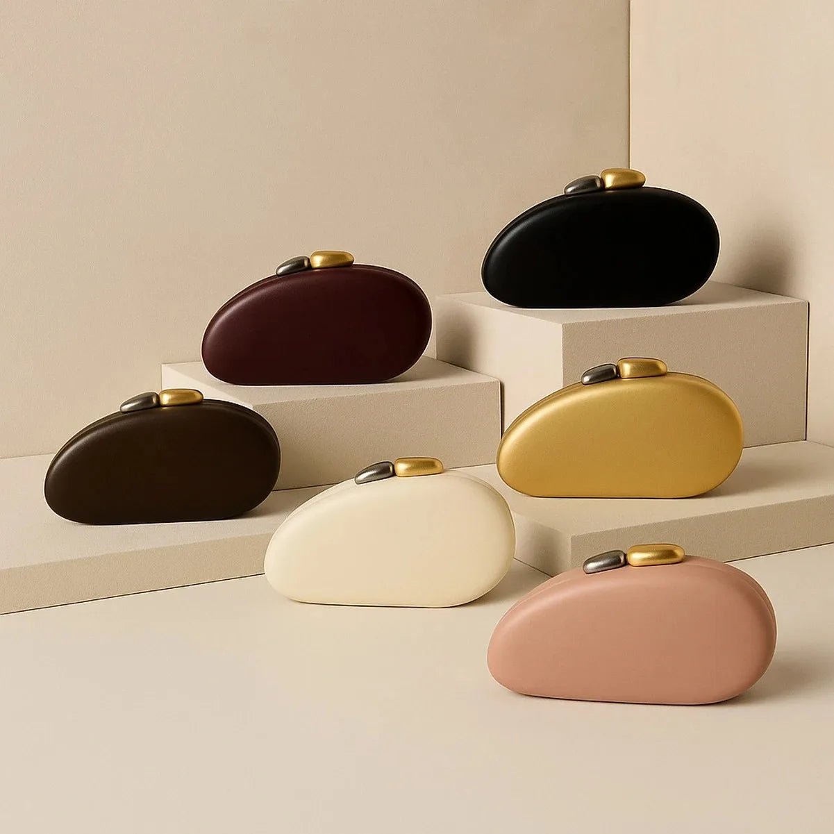 Pochette en forme de coquille de styliste avec chaîne de fermeture métallique - FoytiShop