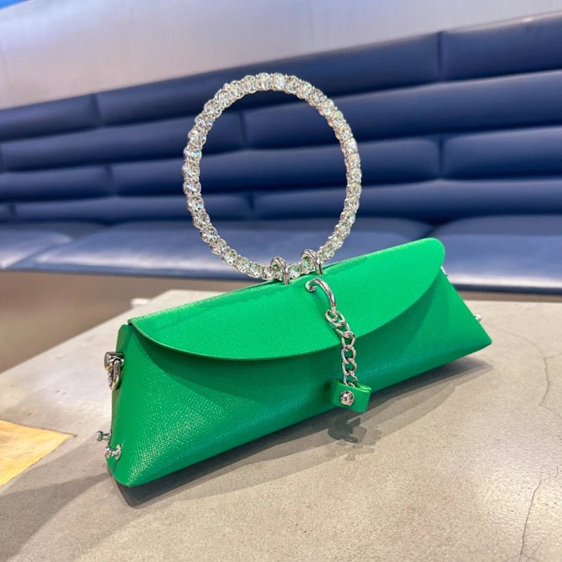 Pochette Luxe Design Strass - Poignée Cuir PU - FoytiShop