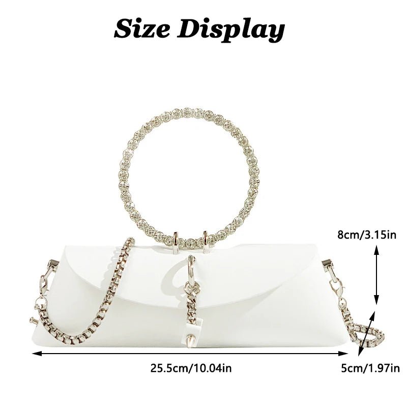 Pochette Luxe Design Strass - Poignée Cuir PU - FoytiShop