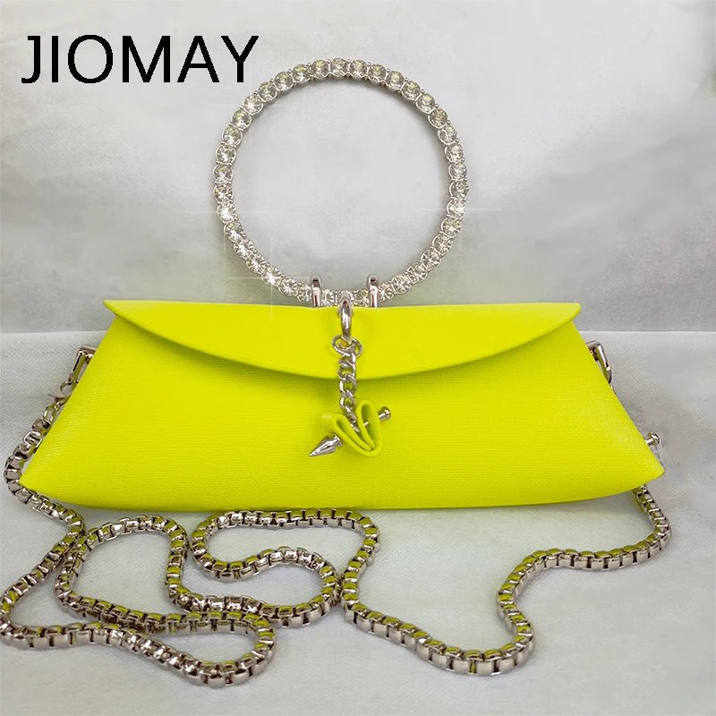 Pochette Luxe Design Strass - Poignée Cuir PU - FoytiShop