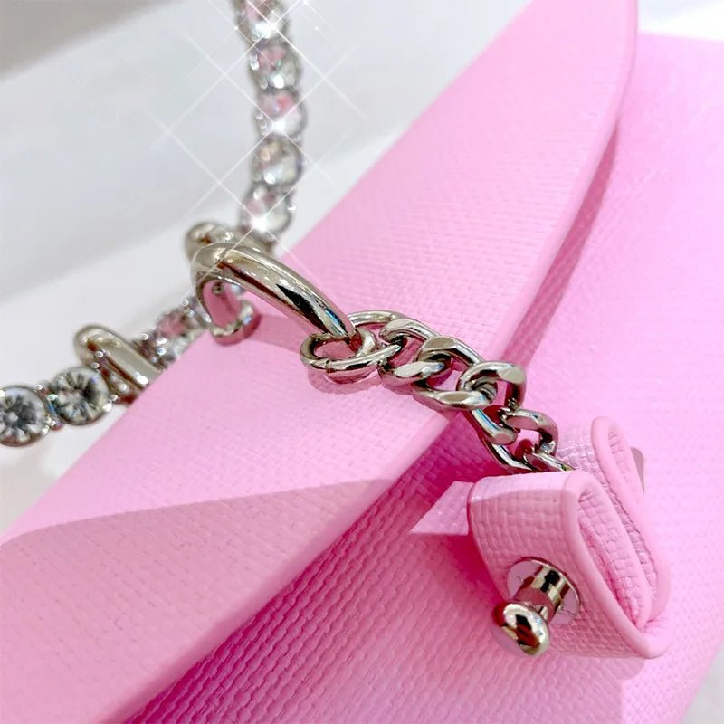 Pochette Luxe Design Strass - Poignée Cuir PU - FoytiShop