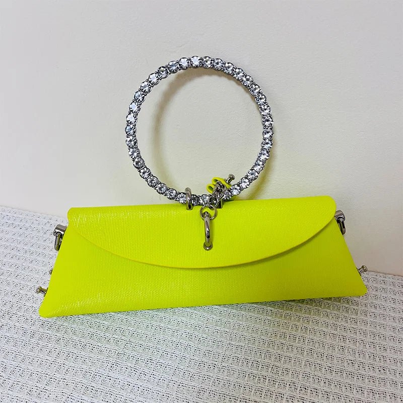 Pochette Luxe Design Strass - Poignée Cuir PU - FoytiShop