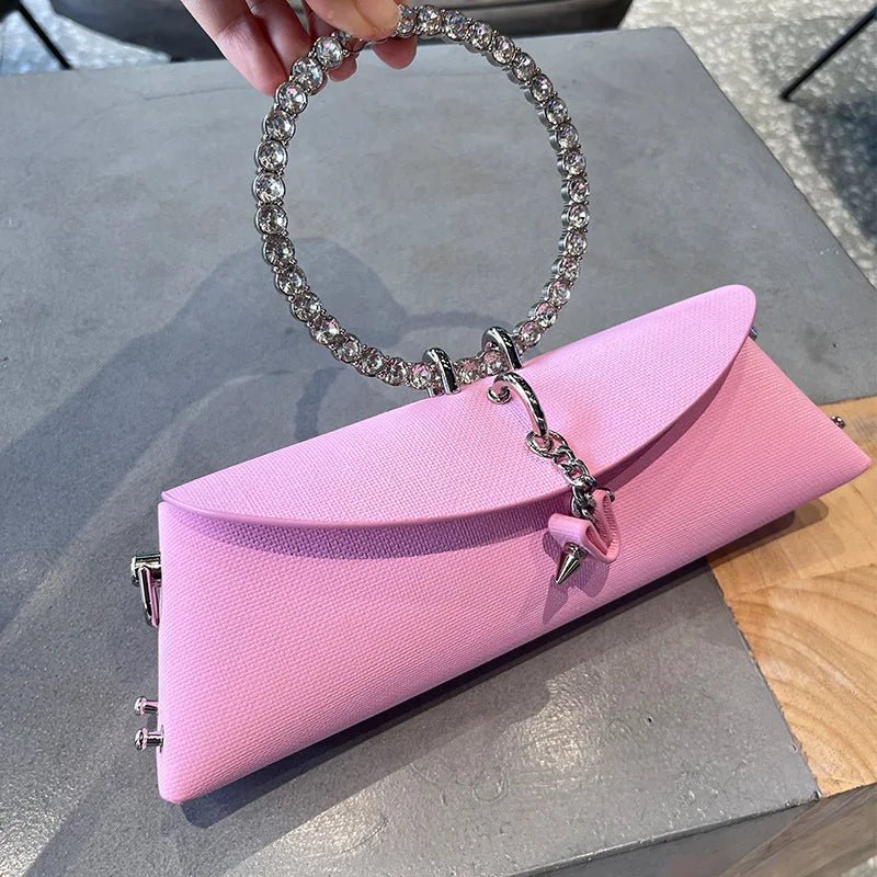 Pochette Luxe Design Strass - Poignée Cuir PU - FoytiShop
