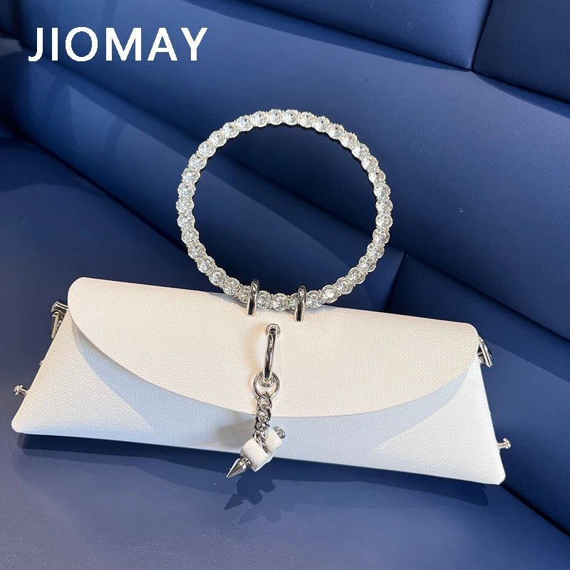 Pochette Luxe Design Strass - Poignée Cuir PU - FoytiShop
