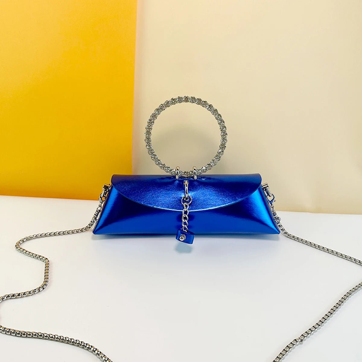 Pochette Luxe Design Strass - Poignée Cuir PU - FoytiShop