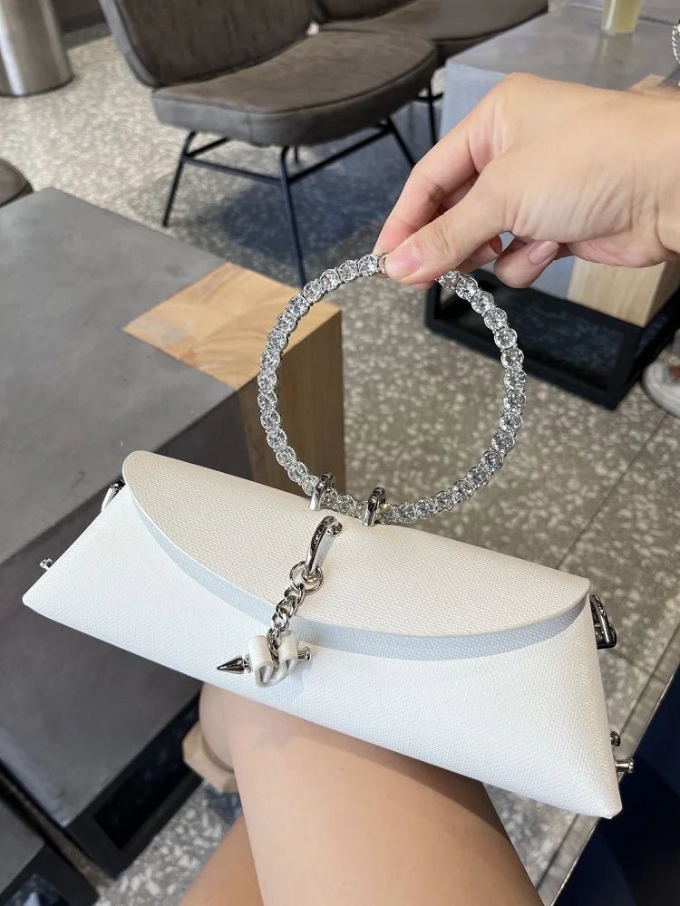Pochette Luxe Design Strass - Poignée Cuir PU - FoytiShop
