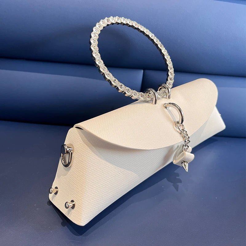 Pochette Luxe Design Strass - Poignée Cuir PU - FoytiShop