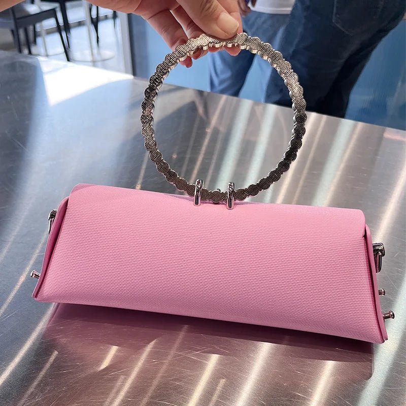 Pochette Luxe Design Strass - Poignée Cuir PU - FoytiShop