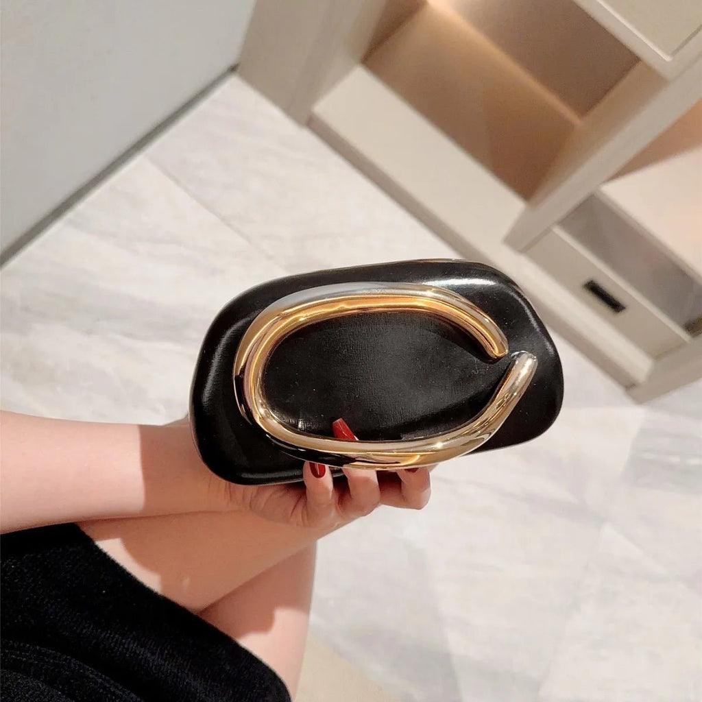 pochette pour femmes Boîte de fermeture en métal doré - FoytiShop