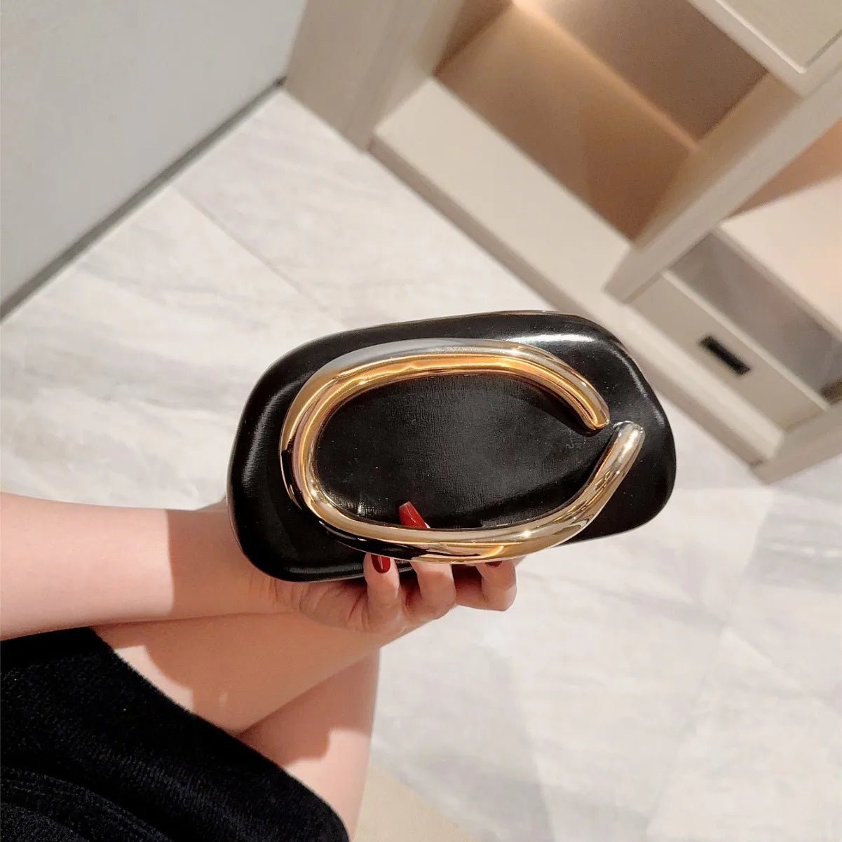 pochette pour femmes Boîte de fermeture en métal doré - FoytiShop