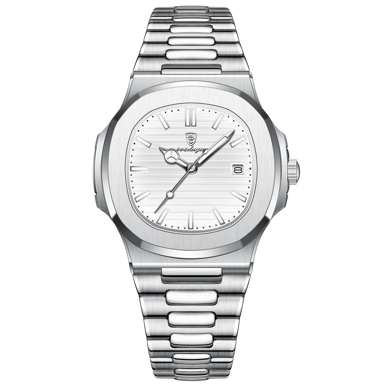 POEDAGAR Montre Homme Carrée Luxe Acier - Quartz Lumineux Étanche - FoytiShop