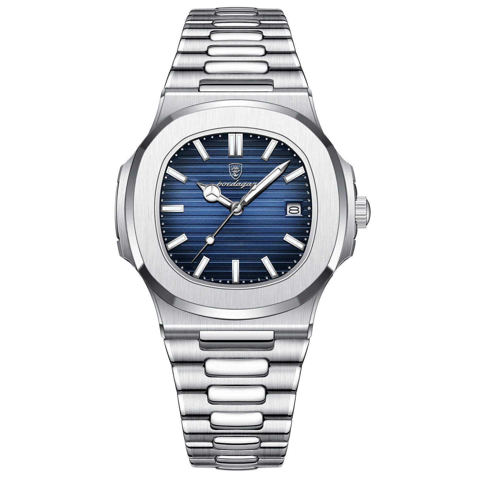 POEDAGAR Montre Homme Carrée Luxe Acier - Quartz Lumineux Étanche - FoytiShop