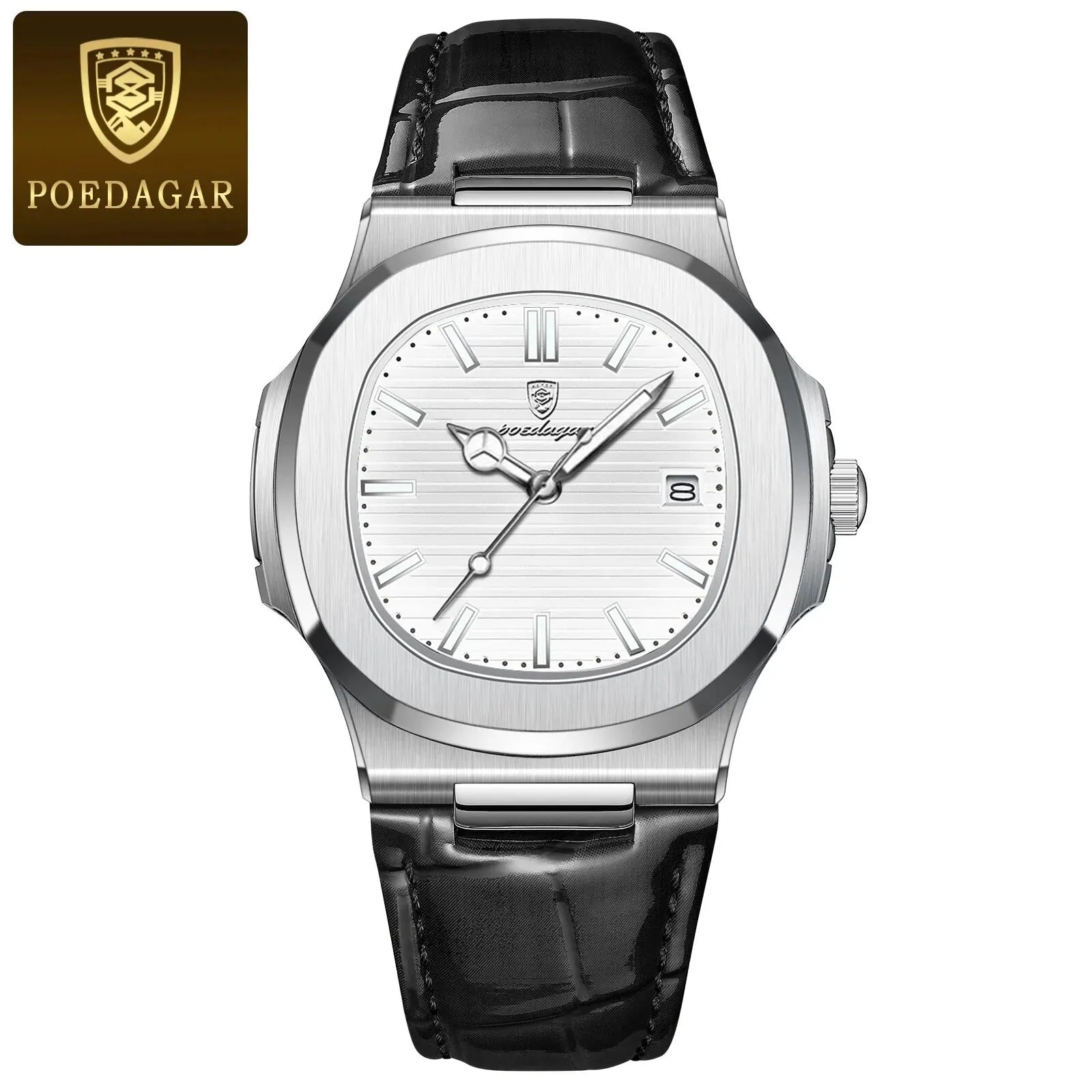 POEDAGAR Montre Homme Haut de Gamme Cuir - Quartz Lumineux Étanche - FoytiShop
