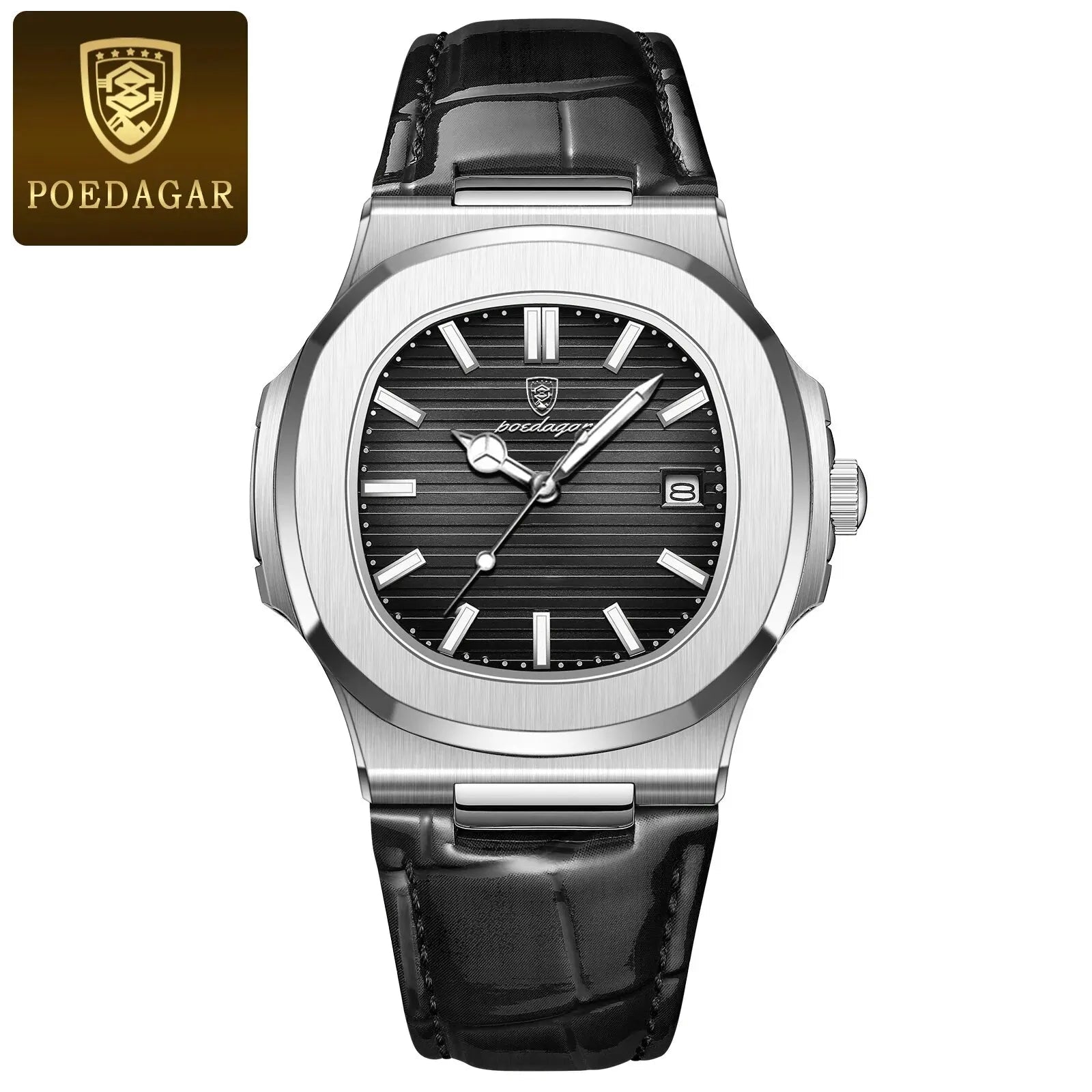 POEDAGAR Montre Homme Haut de Gamme Cuir - Quartz Lumineux Étanche - FoytiShop