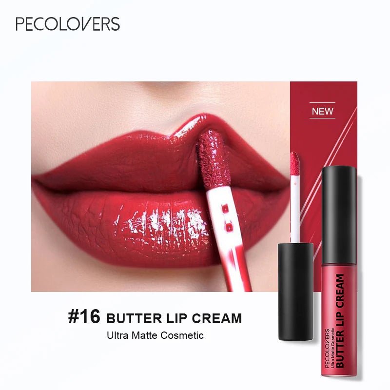 Rouge à lèvres liquide imperméable 21 couleurs – Vitamine E, longue durée - FoytiShop