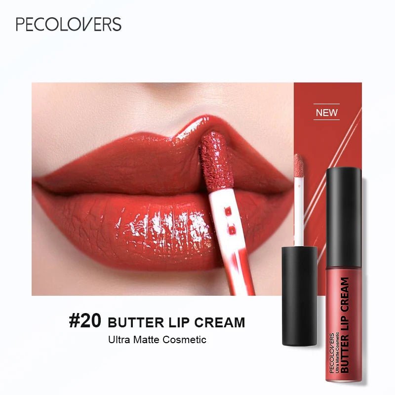 Rouge à lèvres liquide imperméable 21 couleurs – Vitamine E, longue durée - FoytiShop