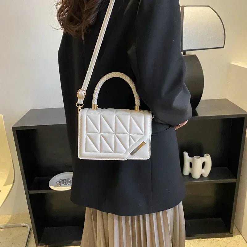 Sac À Main Carré À Carreaux Noir - Cuir PU Styliste Élégant Femme - FoytiShop