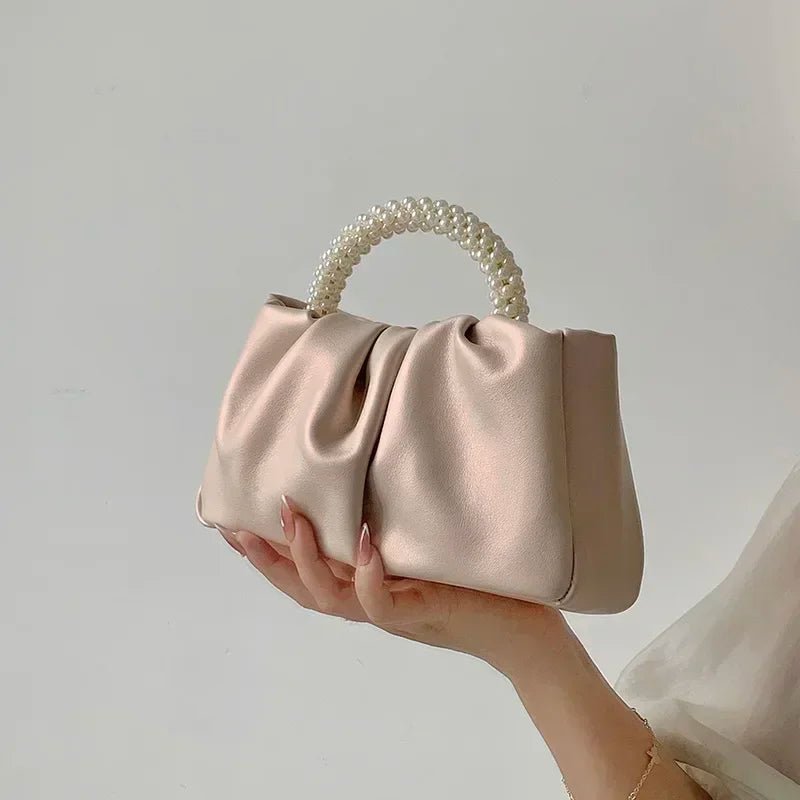 Sac À Main Carré Poignée Perles - Clutch Élégant Femme - FoytiShop