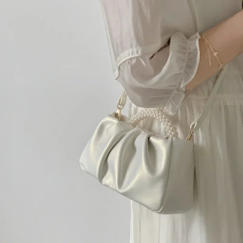 Sac À Main Carré Poignée Perles - Clutch Élégant Femme - FoytiShop